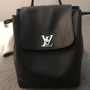 Authentic Louis Vuitton black leather backpack